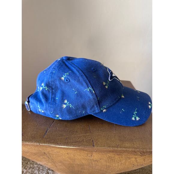 MLB Toronto Blue Jays New Era 9Twenty Women’s Blue Floral Embroidered Strap Hat - Picture 3 of 8
